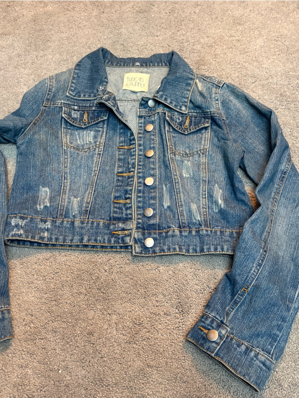 Thread & Supply Distressed Blue Kids Jean Jacket